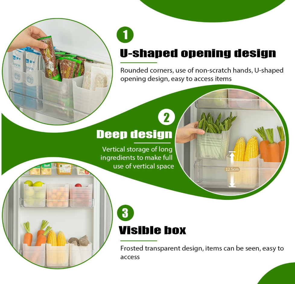 Refrigerator Side Door Organizer (Pack of 3)